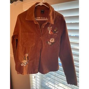 Disney Women's multi Top Her Disney Corduroy button up